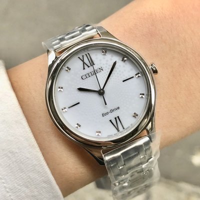 現貨 可自取 CITIZEN EM0500-73A 星辰錶 手錶 32mm 光動能 水波紋 白面盤 鋼錶帶 女錶