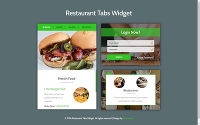 Restaurant Tabs Widget 響應式網頁模板、HTML5+CSS3、網頁設計  #06094