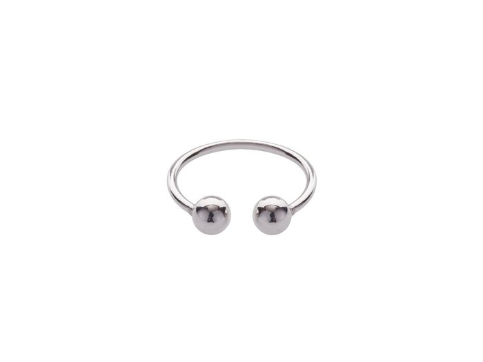 CINCO 葡萄牙精品 台北ShopSmart直營店 Hit ring 925純銀戒指 雙圓球C型戒指