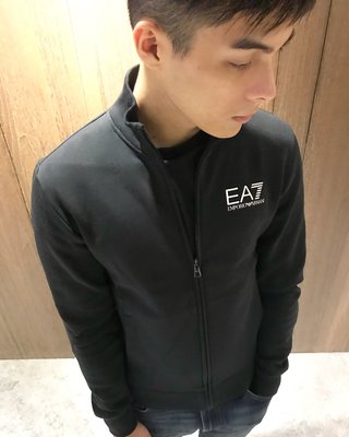 美國百分百【全新真品】Emporio Armani 立領外套 防風 素面 EA7 黑 logo XS~3XL號 J569