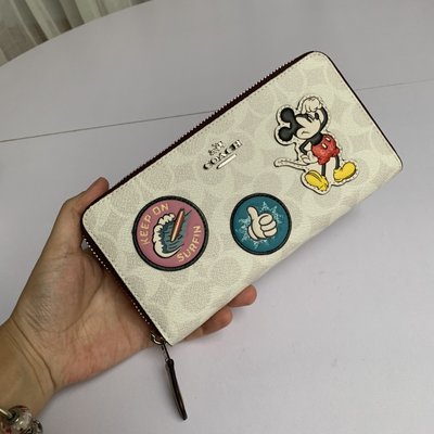 【九妹精品】COACH 3778   新款女式迪士尼錢夾 長夾 女士錢包  錢夾 皮夾