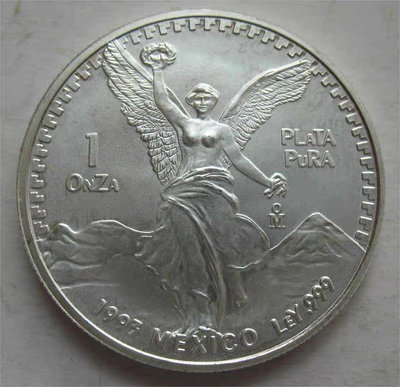 墨西哥1993年1盎司普制純銀投資銀幣 天使翅膀勝利女神