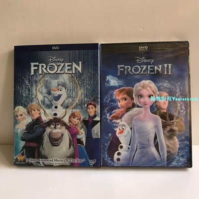 frozen冰雪奇緣1-2合集 英文原聲卡通動畫電影高清DVD碟片 現貨『振義影視』