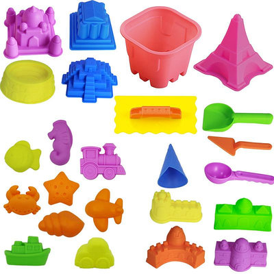 太空沙玩沙戲水玩具24個大模具套裝 玩沙子沙灘模具兒童戲水模型