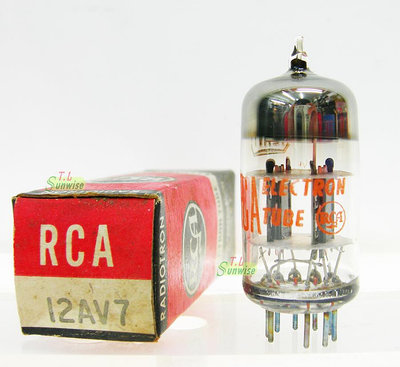12AT7 ︽NO:1838 美國 RCA 12AV7 (NIB) 真空管 ( 6201 ; 5965 ; ECC81 ) 黑屏 一標1只