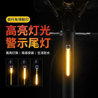 公路車自行車流星尾燈警示燈后座充電騎行裝備領航燈山地車流水燈