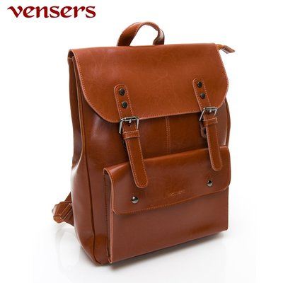 《電氣男》【vensers】小牛皮潮流個性包~後背包(NL1078301棕色)
