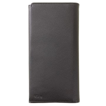 TUMI 長夾-黑色-牛皮材質、10個卡片夾層、1個拉練內袋可放置零錢-全新盒裝，機場購入保證正品