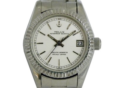 [專業模型] 女錶 [TELUX Y8615] 鐵力士 蠔式女錶/石英錶 [白色面+日期]/時尚錶