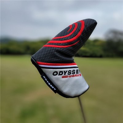 熱銷 ODYSSEY奧德賽高爾夫推桿套半圓直條一字桿頭套球桿保護套球頭套簡約