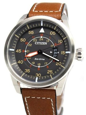 【金台鐘錶】CITIZEN 星辰 光動能 飛行錶 (皮錶帶) AW1360-12H