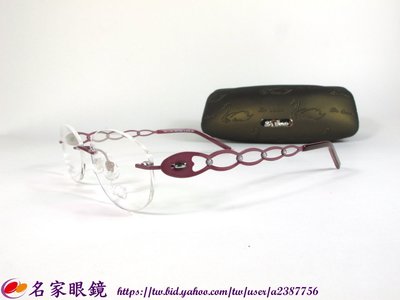 《名家眼鏡》Dr.Swan 時尚鑲鑽圈圈造型粉紫色純鈦金屬無框『新品上櫃』【台南成大店】
