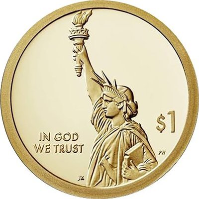 【古玩市場】 美國2019年1美元喬治亞州紀念幣 全新卷拆創新第5枚外國硬幣