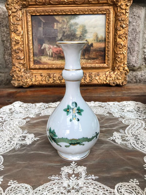 德國Meissen梅森 綠色御龍花瓶 一等品 手繪描金 幾乎
