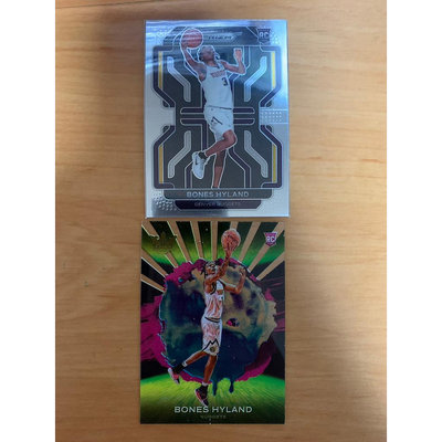 兩張 金塊 新人 Bones Hyland RC Prizm 油畫 透明卡 NBA 球員卡