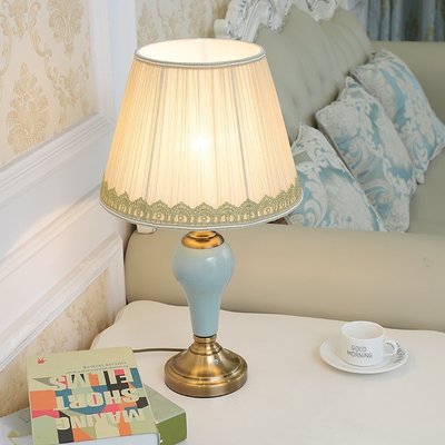 特賣-美式臺燈陶瓷臥室床頭燈輕奢溫馨復古ins少女客廳創意房間裝飾燈