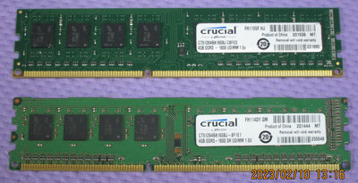 【DDR3寬版單面顆粒】Micron 美光 Crucial DDR3-1600 4G 桌上型二手記憶體 (原廠終保)