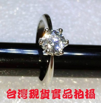 莫桑石擬真鑽石戒子女款式(13)S925銀電鍍白金開口戒(0.7克拉高閃耀莫桑石款)