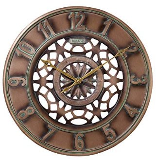 7558c 歐洲進口 好品質 40CM直徑  歐式羅馬古典美學古銅色金屬感牆壁上掛鐘客廳房間時鐘鐘錶裝飾品擺件送禮禮品