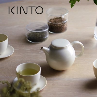 現貨熱銷-日本KINTO tete Pebble陶瓷壺泡茶花茶壺帶過濾500ml耐高溫單茶壺單壺