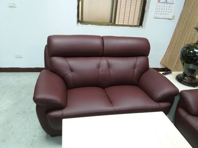 鴻宇傢俱~火星高背小牛皮雙人座獨立筒沙發~2人位~台灣製造~促銷優惠價-3314咖啡紅色