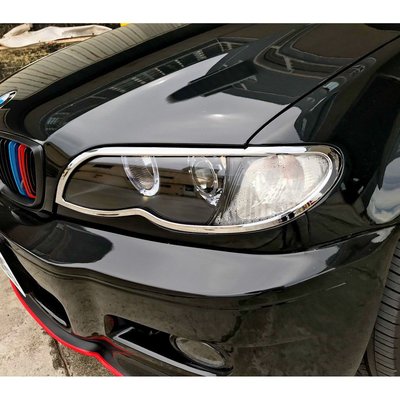 【JR佳睿精品】01-05 BMW 318 320 323 3系列 E46 改裝 鍍鉻大燈框 前燈框 飾條 裝飾配件