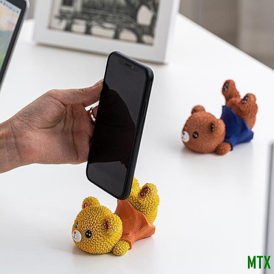 MTX旗艦店暴力熊創意ipad手機支架學生桌面裝飾卡通創意擺件可愛懶人支架
