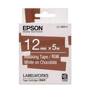 [哈GAME族]現貨 愛普生 EPSON LC-4JBK 緞帶 米底黑字12mm 標籤機 色帶 標籤帶 LW-400/5