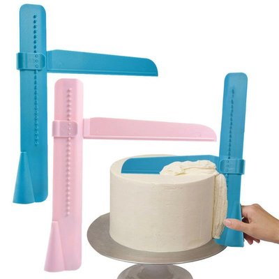 下殺 可調節高度蛋糕抹平器 裱花轉臺翻糖奶油梳蛋糕表面抹平工具