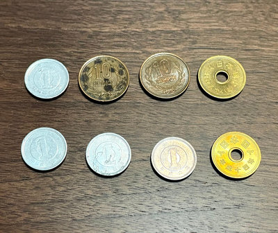 日本昭和絕版硬幣1️⃣41年1円1元2️⃣52年10円10元3️⃣62年10円4️⃣58年5元