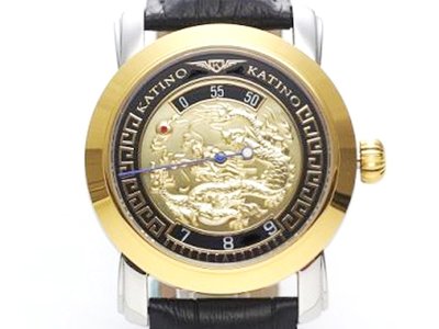 [專業模型] 機械錶 [KATINO KK2012] 卡蒂諾-龍騰限量機械錶[金色龍騰面]時尚/商務錶[全新]
