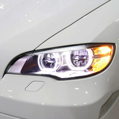 適用於08-14款BMW寶馬X6大燈總成E71改裝新款LED天使眼日行燈LED大燈
