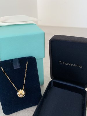 【Tiffany】18 K金 圓球 項鍊* 六顆鑽(附贈 Cartier 清潔保養組)