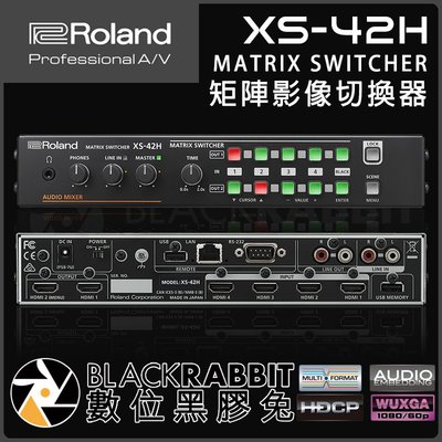數位黑膠兔【 Roland 樂蘭 XS-42H 矩陣 影像 切換器 】 1080P 導播機 混音 會議 HDMI 影音