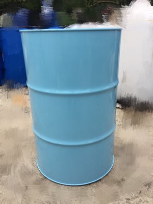 賣中古50加崙鐵桶（工業風、擺飾、200公升桶、烤漆鐵桶 、油桶、ㄧ次桶）