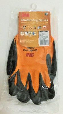 現貨 韓國製造 3M亮彩舒適型止滑/耐磨手套(橘色-尺寸XL) 安全手套 工作手套 生活好幫手