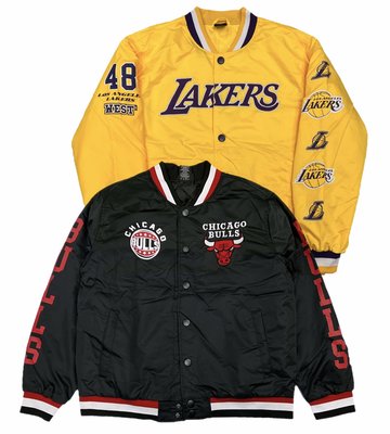 Cover Taiwan 官方直營 NBA 公牛隊 湖人隊 Jordan Koke 棒球外套 嘻哈 黑色 黃色 (預購)