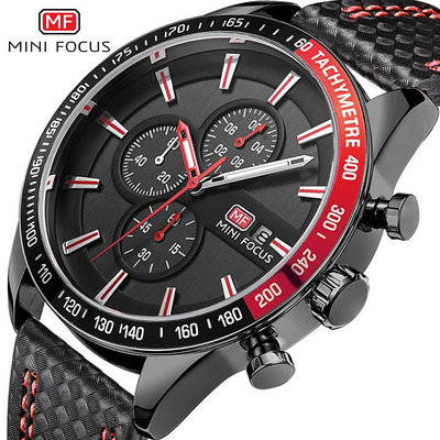 現貨男士手錶腕錶MINI FOCUS速賣通熱賣手錶男錶石英錶潮流多功能三眼日歷MF0029G