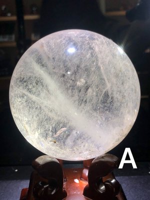 [龍彩寶石] 白水晶球 白水晶 編號A (附質感木座) 風水擺件-1.62kg