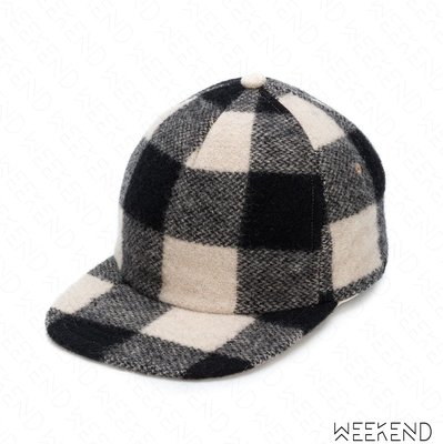 【WEEKEND】R13 Checked 格紋 羊毛 帽子 棒球帽 潮帽 黑+白色 18秋冬