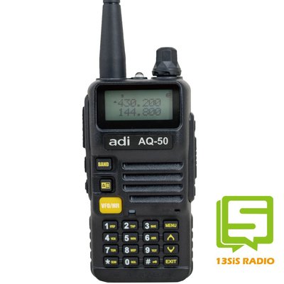 送手持MIC十三妹無線電 ADI AQ-50 雙頻手持式對講機 三色背光 手電筒功能 UHF/VHF雙顯示 收音機 現貨