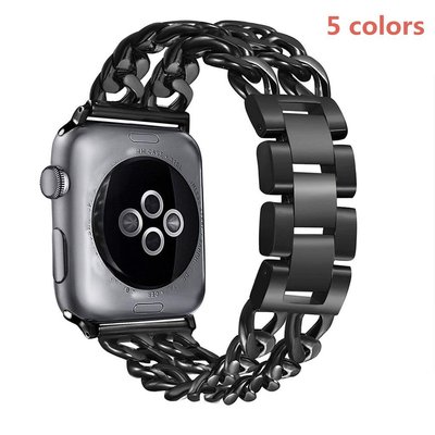 XIYU iwatch不銹鋼鏈帶 Apple Watch 5/4/3/2/1 替換皮帶 男女通用錶帶