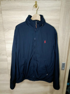 Polo Ralph Lauren RL 小馬 深藍 鋪棉 防風外套 可收帽 男S