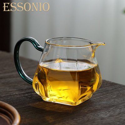 ESSONIO復古高硼硅玻璃四方公道杯家用小清新手工加厚茶海分茶器
