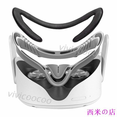 西米の店VIVI 適用於Oculus Quest 2的VR鏡頭盒面部接口支架防漏鼻墊