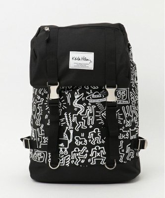 【Mr.Japan】日本限定 Keith Haring 手提 後背包 雙排扣 束口袋 側邊拉鍊 黑 包 包包 預購款