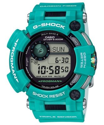 【金台鐘錶】CASIO卡西歐G-SHOCK 湖水綠 (限量) 電波蛙王 (台灣公司貨)  GWF-D1000MB-3