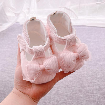 春秋季女寶寶公主鞋0-1歲新生嬰兒鞋防滑軟底學步單鞋6步前鞋不掉.