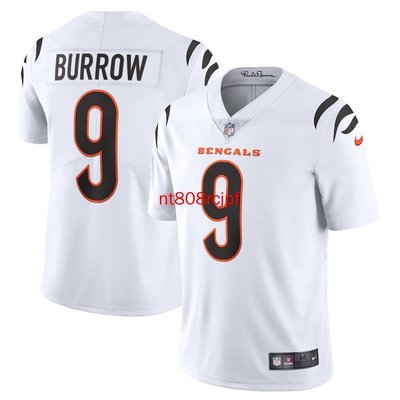 球衣新款NFL橄欖服Cincinnati Bengals辛辛那提猛虎9喬伯羅Burrow球衣-夜色