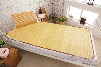 【鹿港竹蓆】11mm  原色  竹蓆(涼蓆)  3呎  單人 台灣製造  MIT 附收納袋 束帶 款 硬床適用